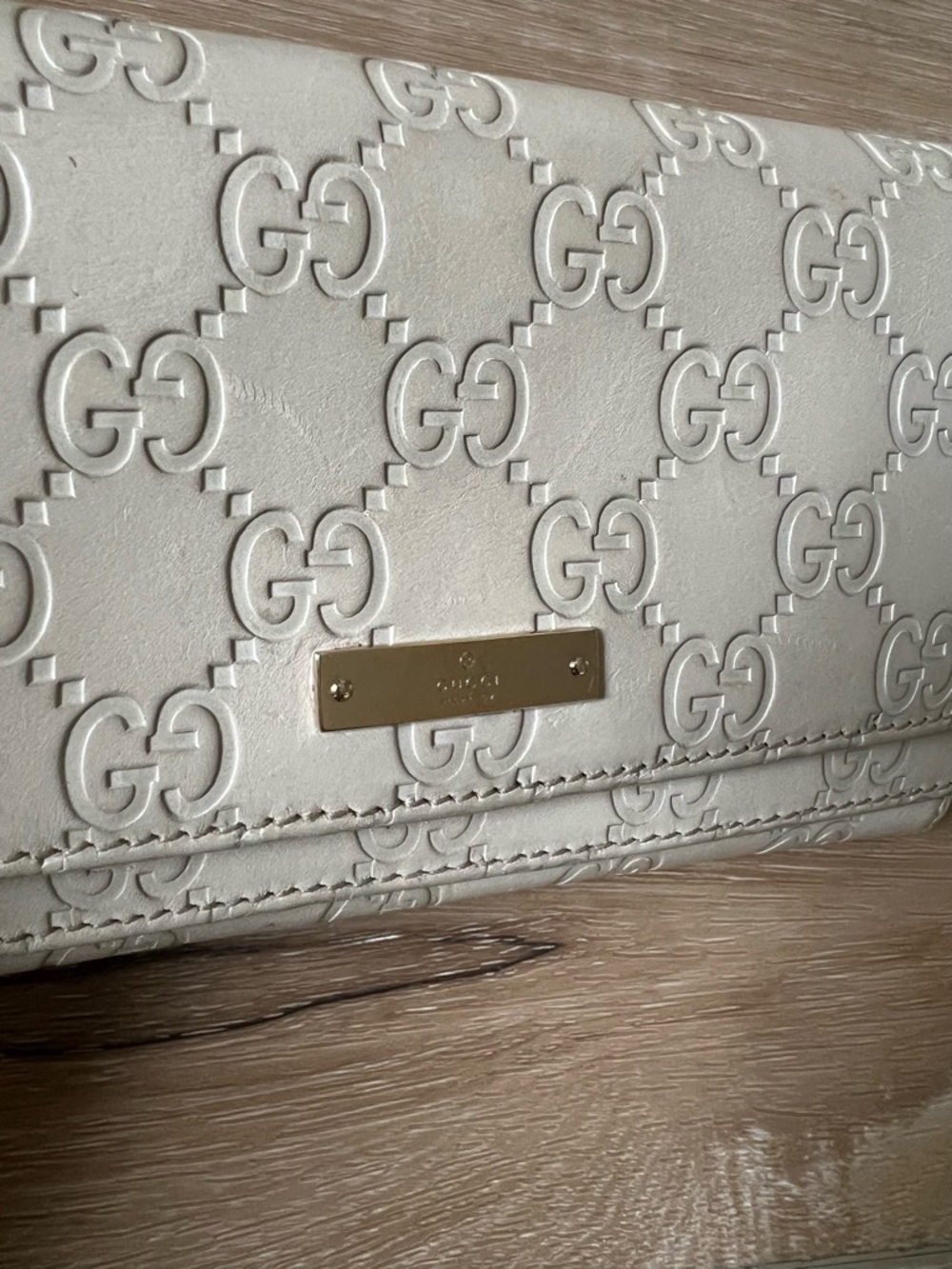 GUCCI Monogram GG Double Flap Snap leather Wallet with unbranded chain - Picture 7 of 16